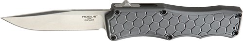 HOGUE EXPLOIT 3.5" OTF AUTO - ALUMINUM CLIP POINT BLADE GREY