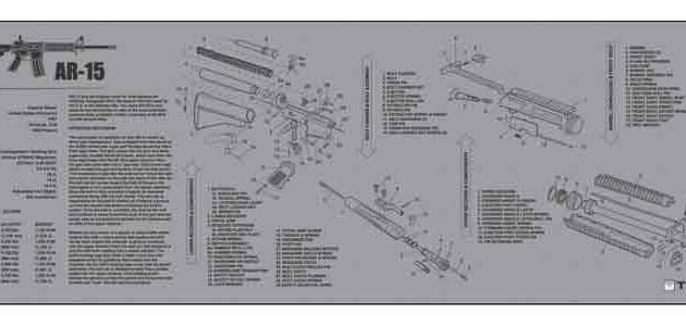 TEKMAT ARMORERS BENCH MAT - 12"X36" AR-15 GREY