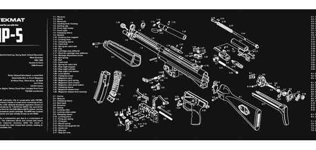 TEKMAT ARMORERS BENCH MAT - 12"X36" HECKLER & KOCH MP5