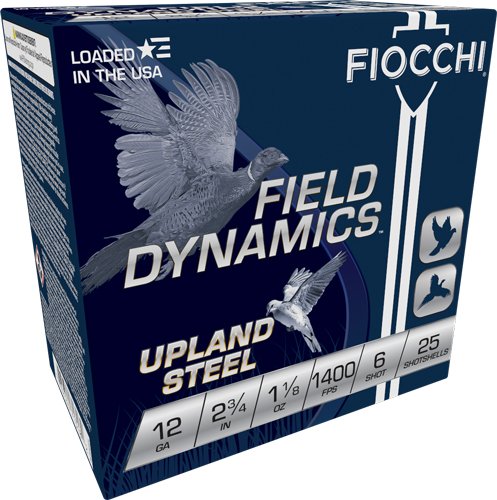 FIOCCHI STEEL 12GA 2.75" - 1-1/8OZ #6 25RD 10BX/CS