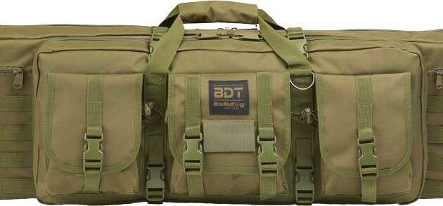 BULLDOG 43" 2 GUN TACTICAL CSE - 3 LARGE ACCESSORY POCKETS GRN