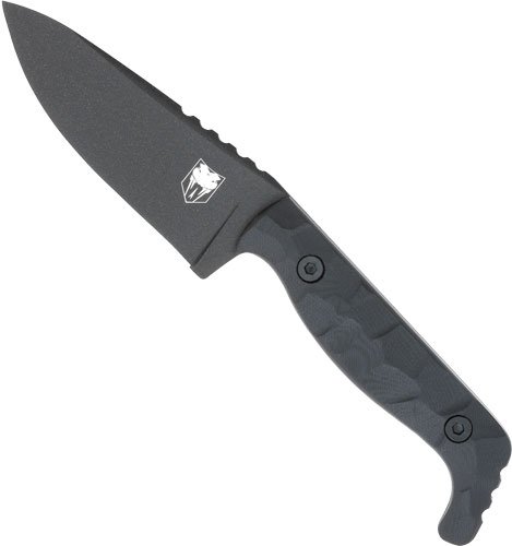 COBRATEC KINGPIN 4" FIXED BLD - BLACK D2 STEEL W/KYDEX SHEATH