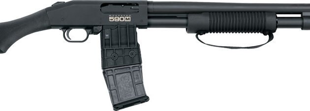 MOSSBERG 590M SHOCKWAVE 12GA - 15" 10RD 2.75" BLUED/SYN