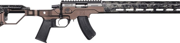 CHRISTENSEN MPR RIMFRE 22WMR - 16" CF/CHASSIS BROWN ADJ FLDG