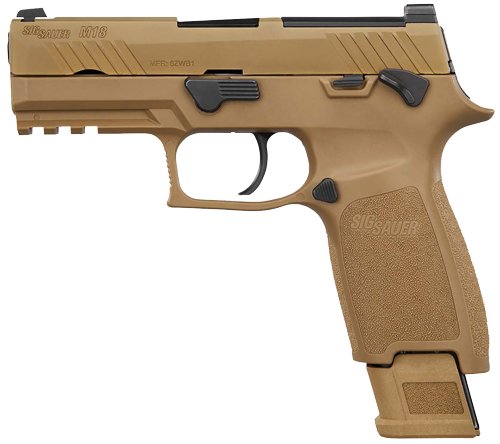 SIG M18 COMMERCIAL 9MM 3.9" - SIGLITE (1)17&(2)21RD COYOTE