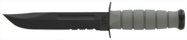 KA-BAR FIGHTING/UTILITY KNIFE - 7" SERR W/PLASTIC STH. F-GREEN