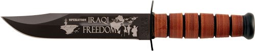 KA-BAR USMC OPERATION IRAQI - FREEDOM 7" W/LEATHER SHTH USMC