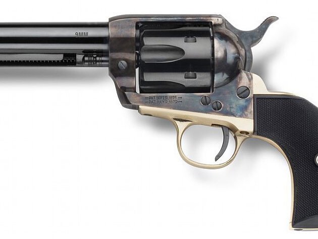 PIETTA GWII GUNFIGHTER 9MM 4.75 BRASS PLY GRIP
