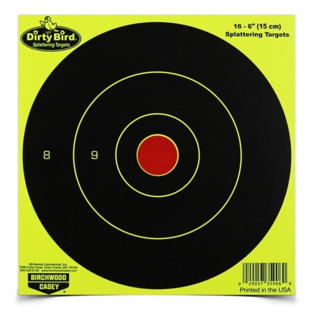 Birchwood Casey Dirty Bird 6" Yellow Bull's Eye Targets 100/ct