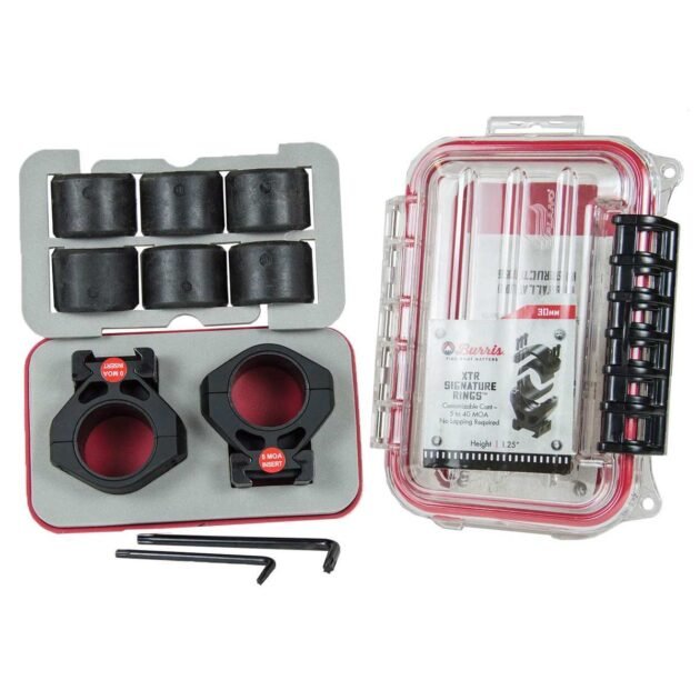 Burris Steel XTR Signature Scope Ring Set with Pos-Align Offset Inserts 30mm 1.25" Height - Matte