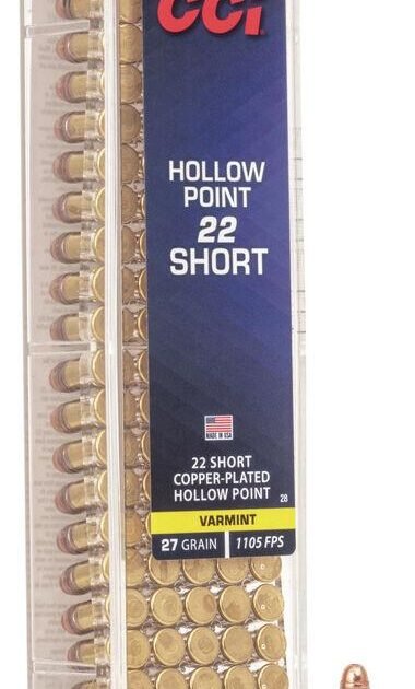 CCI Short Hollow Point Rimfire Ammunition .22 Short 27 gr CPHP 1105 fps 100/ct