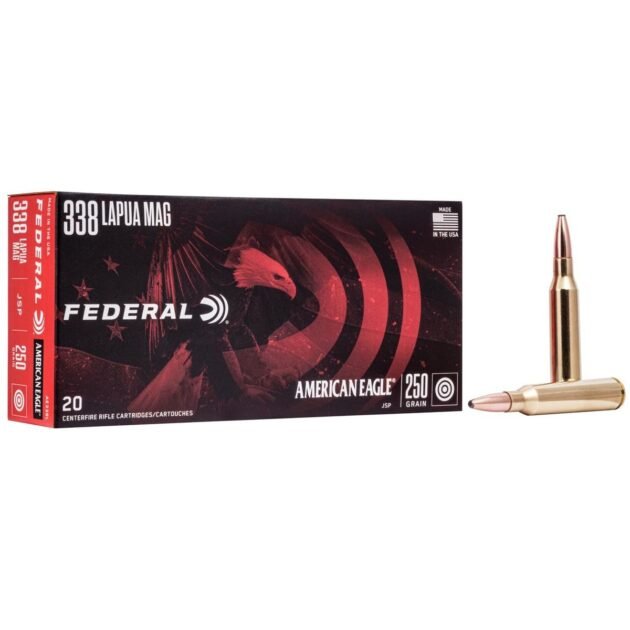 Federal American Eagle Rifle Ammunition .338 Lapua Mag 250 gr SP  20/box