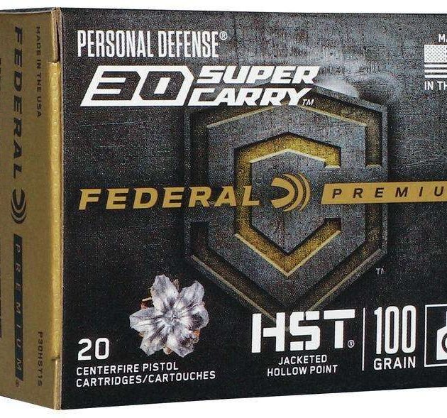 Federal Personal Defense HST Handgun Ammunition .30 SC 100 gr JHP 1250 fps 20/ct