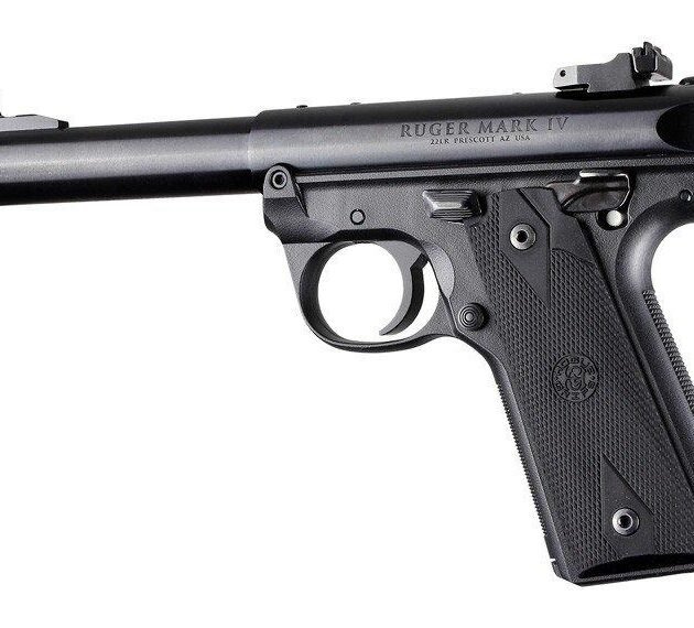 Ruger 22/45 MKIV Rubber Grip Panels Checkered W/Diamonds Black