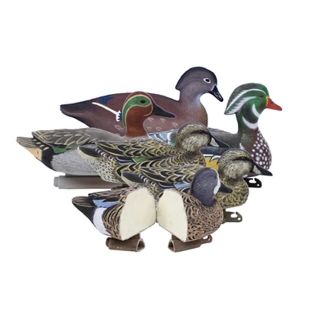 Higdon Outdoors Puddle Pack - 2/ct Green Wing Teal 2/ct Blue Wing Teal 2/ct Wood Ducks