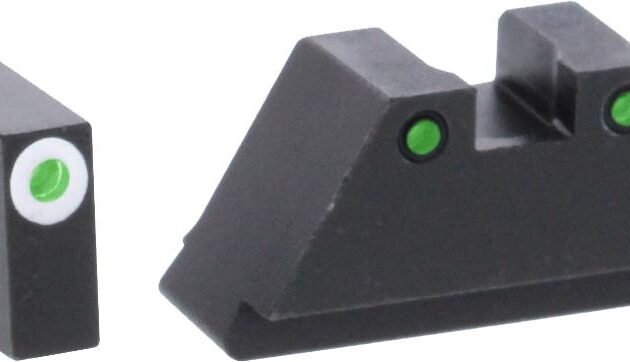 Green Tritium Round Outline White .315/black .392 for Glock TallSuppressor