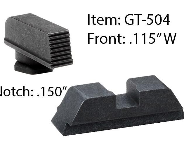 Ameriglo Defoor Performance Black Sight Set for Glock 17-39 / Front Width .115" / Rear Notch .150"