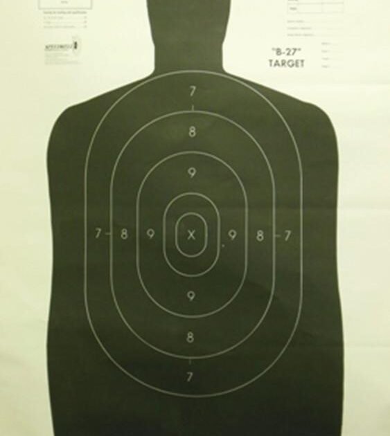 Speedwell Official NRA Police Qualification Silhouette Police Silhouette - Black - 50 yd. 24" X 45" 100/Pack