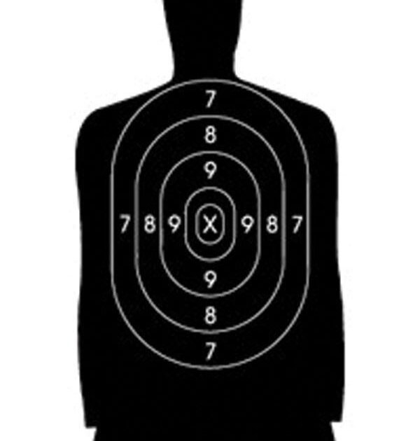 Speedwell Official NRA Police Qualification Silhouette Police Silhouette Reduced 25 yd. 500/Pack