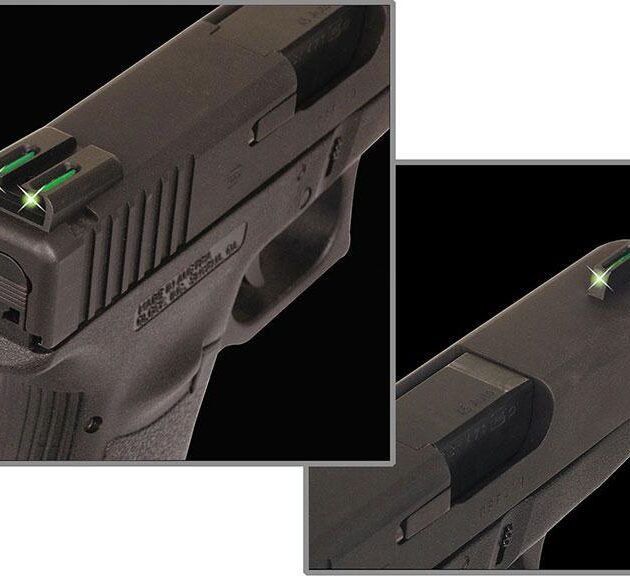 Truglo TFO Tritium/Fiber-Optic Day/Night Sights Fits Glock Slimline Models 42/43/43x/48 Set Sights Green Front / Green Rear
