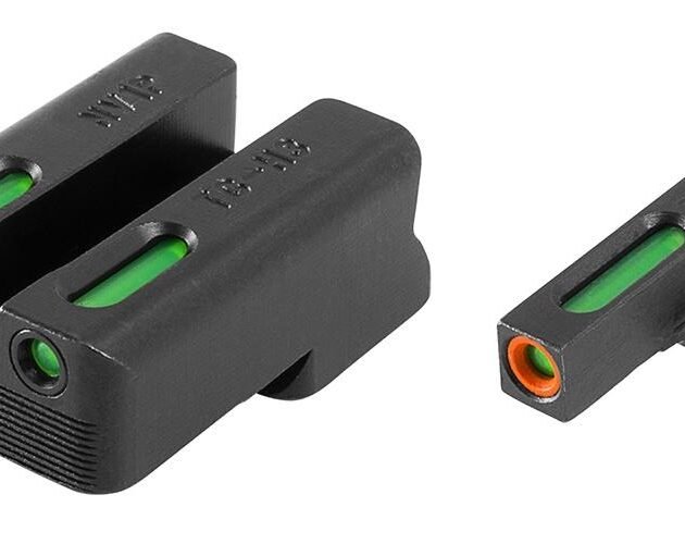 Truglo TFX Pro Tritium/Fiber-Optic Day/Night Sights Fit Novak LoMount cut .270 front / .450 rear - Orange Outline Front/Rear Green