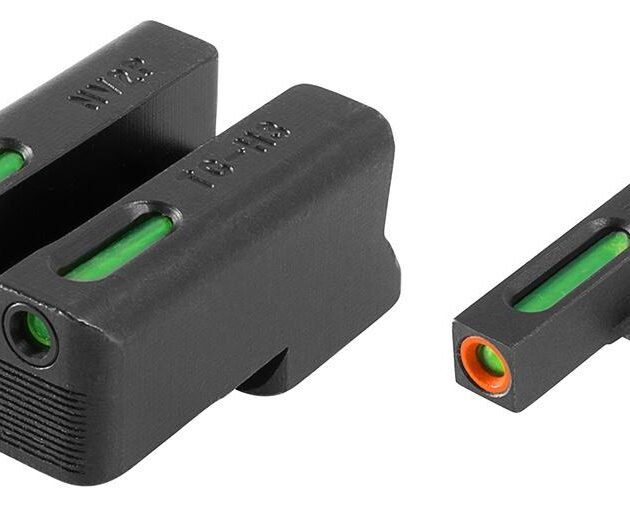 Truglo TFX Pro Tritium/Fiber-Optic Day/Night Sights Fit Novak LoMount cut .260 front / .500 rear - Orange Outline Front/Rear Green