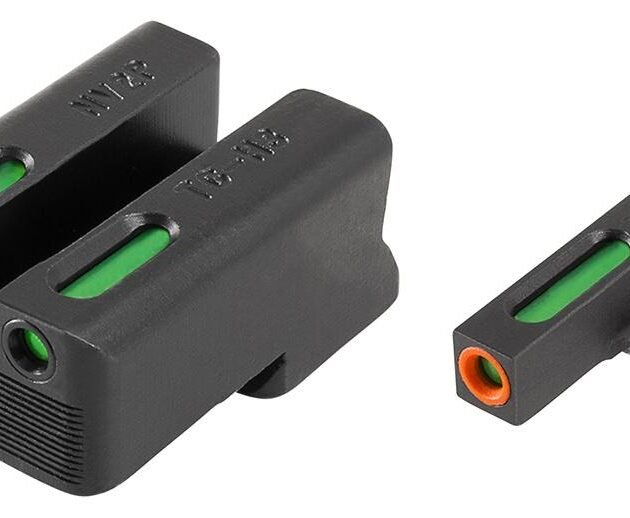 Truglo TFX Pro Tritium/Fiber-Optic Day/Night Sights Fit Novak LoMount cut .270 front / .500 rear - Orange Outline Front/Rear Green
