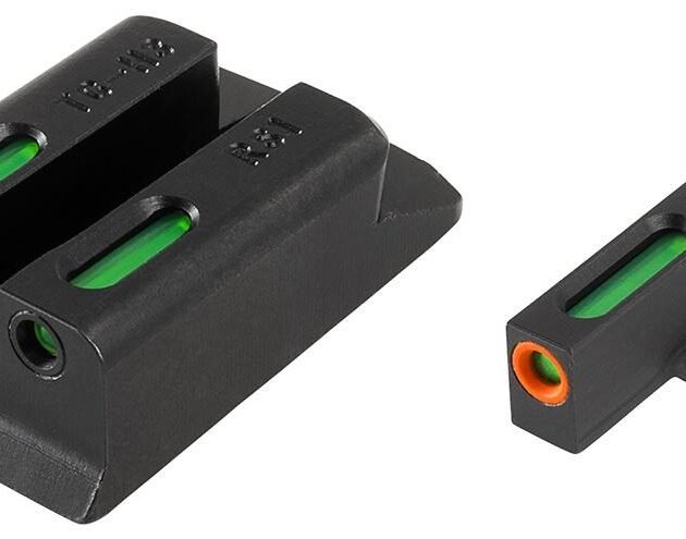 Truglo TFX Pro Tritium/Fiber-Optic Day/Night Sights Fit Ruger SR9|Ruger SR9C|Ruger SR40|Ruger SR40C|Ruger SR45 - Orange Outline Front/Rear Green