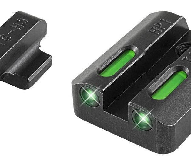 Truglo TFX Tritium/Fiber-Optic Day/Night Sights Fit Taurus MIllennium 62 709 Slim / 740 Slim - White Outline Front/Rear Green/