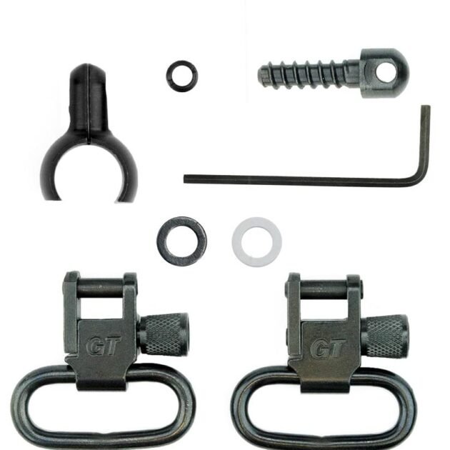 Grovtec Two Piece Barrel Band Swivel Sets .585 - .635 Diameter Black 2/ct