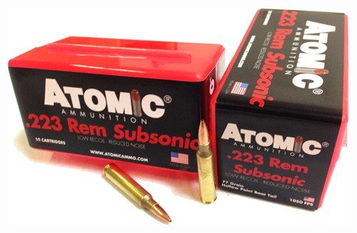 ATOMIC SUBSONIC 223 REM 77GR - BTHP 50RD 10BX/CS