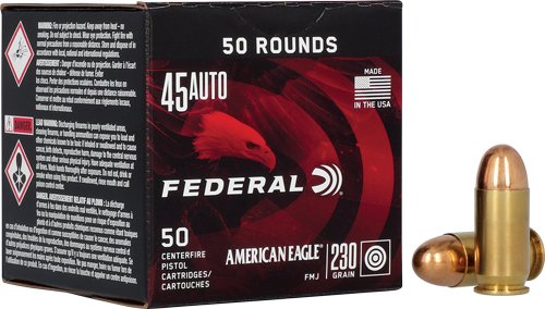 FEDERAL AE 45 ACP 230GR FMJ - 50RD 10BX/CS