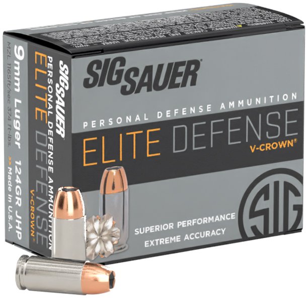 SIG AMMO 9MM 124GR ELITE V-CROWN JHP 20/10