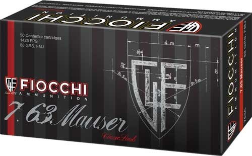 FIOCCHI 7.63 MAUSER 88GR FMJ - 50RD 20BX/CS