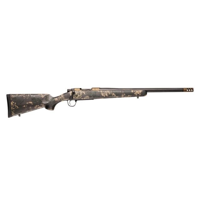 Christensen Arms Ridgeline FFT Rifle 22 Creedmoor 4rd Capacity 20" Threaded Carbon Fiber Barrel Burnt Bronze w/Green & Tan Accented Stock