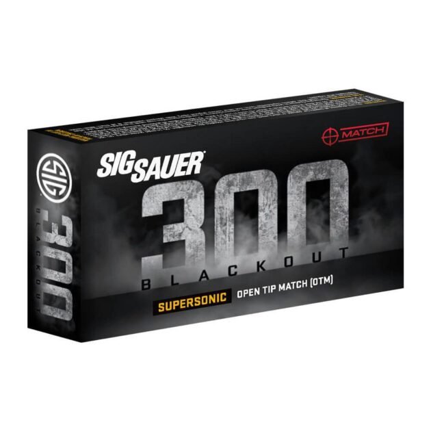 Sig Sauer Supersonic Open Tip Match Rifle Ammunition .300 AAC Blackout 125gr OTM 2200 fps 20/ct