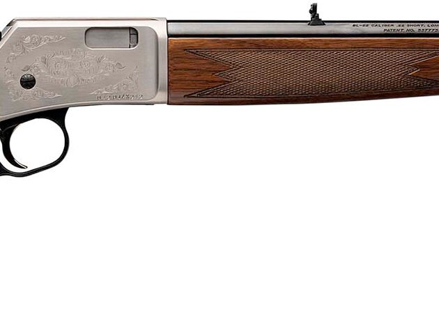 BRO BL-22 GRADE II 22LR SATIN NICKEL CHECKERED