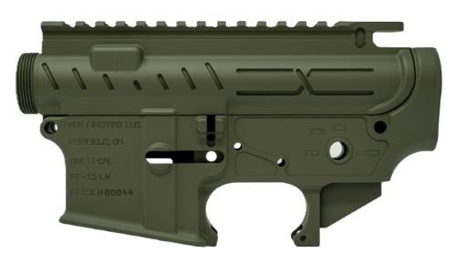 FAXON AR-15 X-TRA LITE - RECEIVER SET OD GREEN STRIPPED