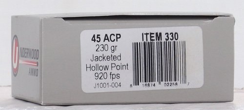 UNDERWOOD 45 ACP 230GR JHP - 20RD 10BX/CS