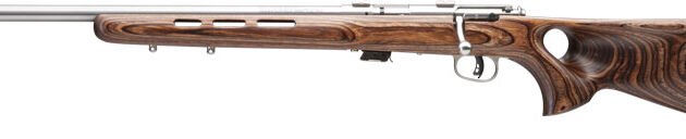 SAVAGE MARK II-BTVLSS 22LR LH - 21" HB SS/BRN LAMINATE T-HOLE