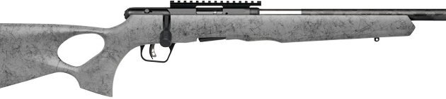 SAVAGE B22 22WMR TIMBERLITE - THUMBHOLE 18" CF 10RD GRY WOOD