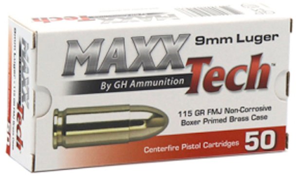 MAXX 9MM 115GR FMJ BRASS 50/10