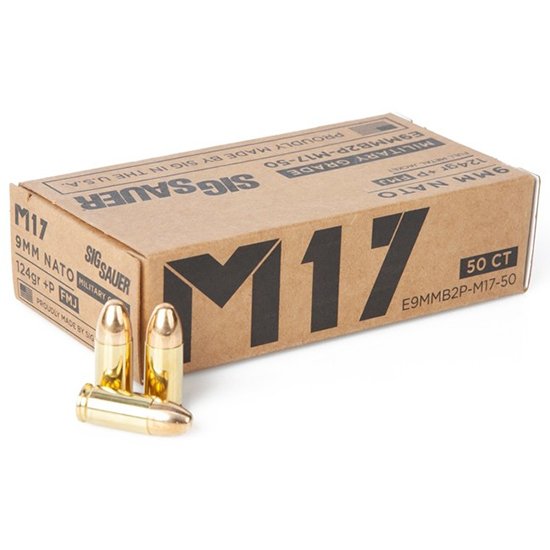 SIG AMMO 9MM+P 124GR ELI BALL FMJ 50/20