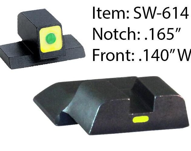 Ameriglo CAP Tritium Night Sights for S&W M&P / Front Tritium - Green / Front Outline - LumiGreen / Style - CAP / Rear Paint Bar - LumiGreen