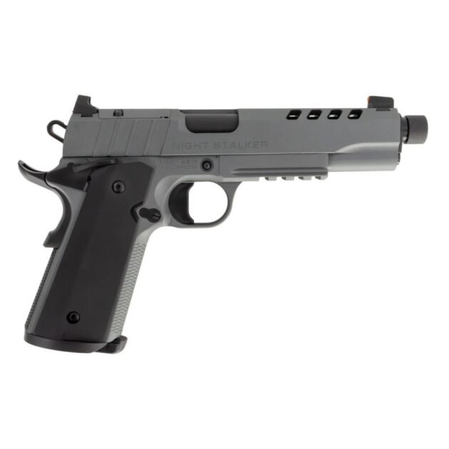 1911 Night Stalker SF 10 Handgun 10mm 8rd Magazine 5" Threaded Barrel Cerakote Grey with Black Grips