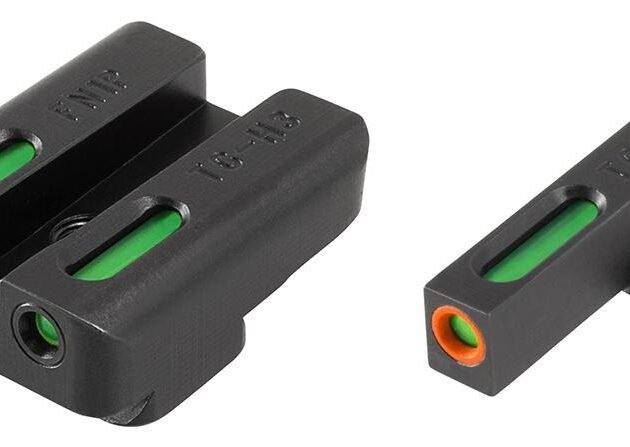 Truglo TFX Pro Tritium/Fiber-Optic Day/Night Sights Fit FNH FNP-9|FNX-9|FNS-9|FNS-9 Compact - Front Outline Orange/Rear Green