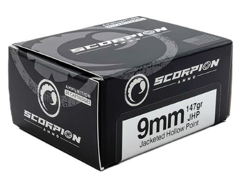 SCORPION 9MM LUGER - 147GR JHP 20RD 10BX/CS