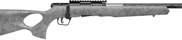 SAVAGE B17 17HMR TIMBERLITE - THUMBHOLE 18" CF 10RD GRY WOOD