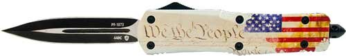 TEMPLAR KNIFE SMALL OTF WE THE - PEOPLE 2.75" BLACK DAGGER