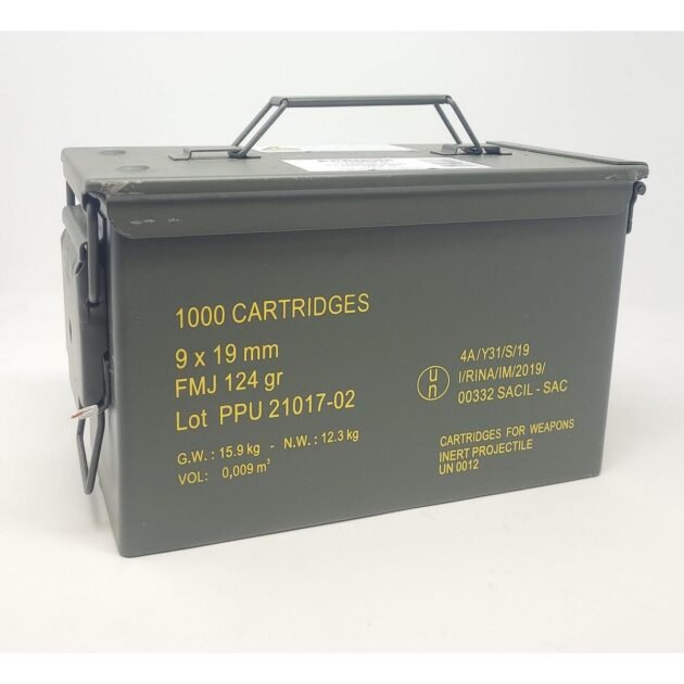 PPU Rangemaster Ammunition 9mm Luger 124gr FMJ 1263 fps 1000/ct (Metal Can)